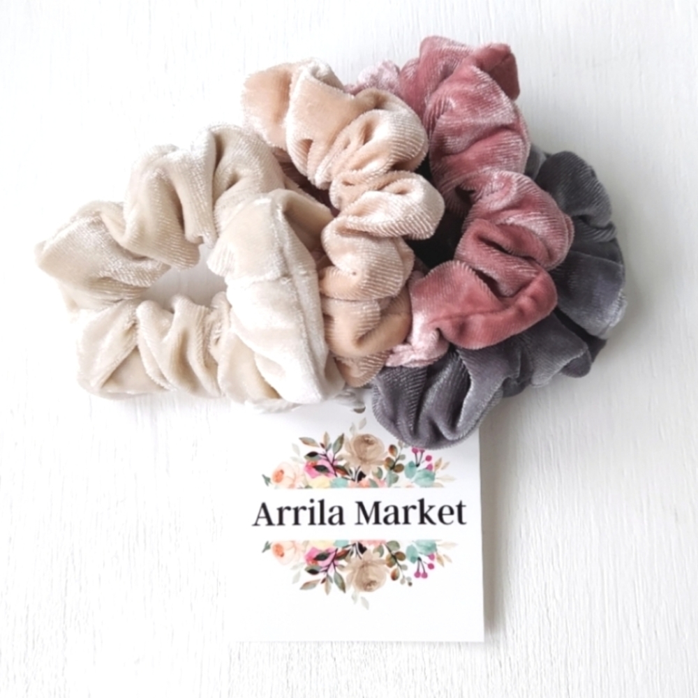 4-Pack Velvet Scrunchie Set